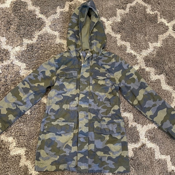 Girls cat and Jack army print hooded jacket - Picture 2 of 7